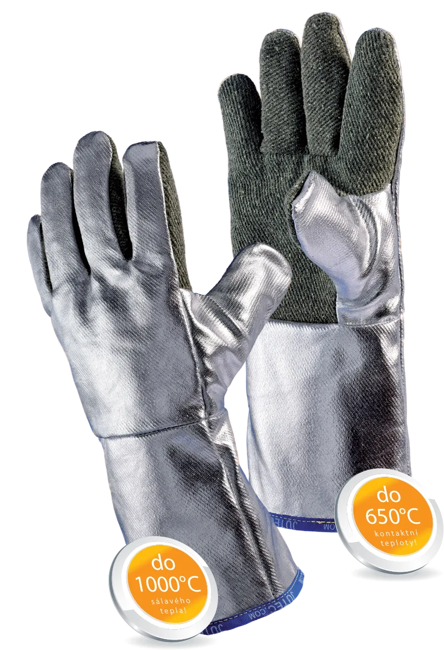 Tepelně odolné rukavice do 600 °C kontaktního a 1000 °C sálavého tepla H125A2xx-W2-PV s přidanou tepelnou izolací dlaně