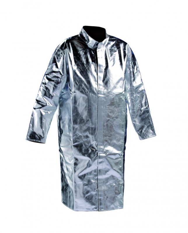 Ochranný kabát se svislým rovným zapínáním  z preox-aramidové tkaniny s AL povlakem pro horké provozy